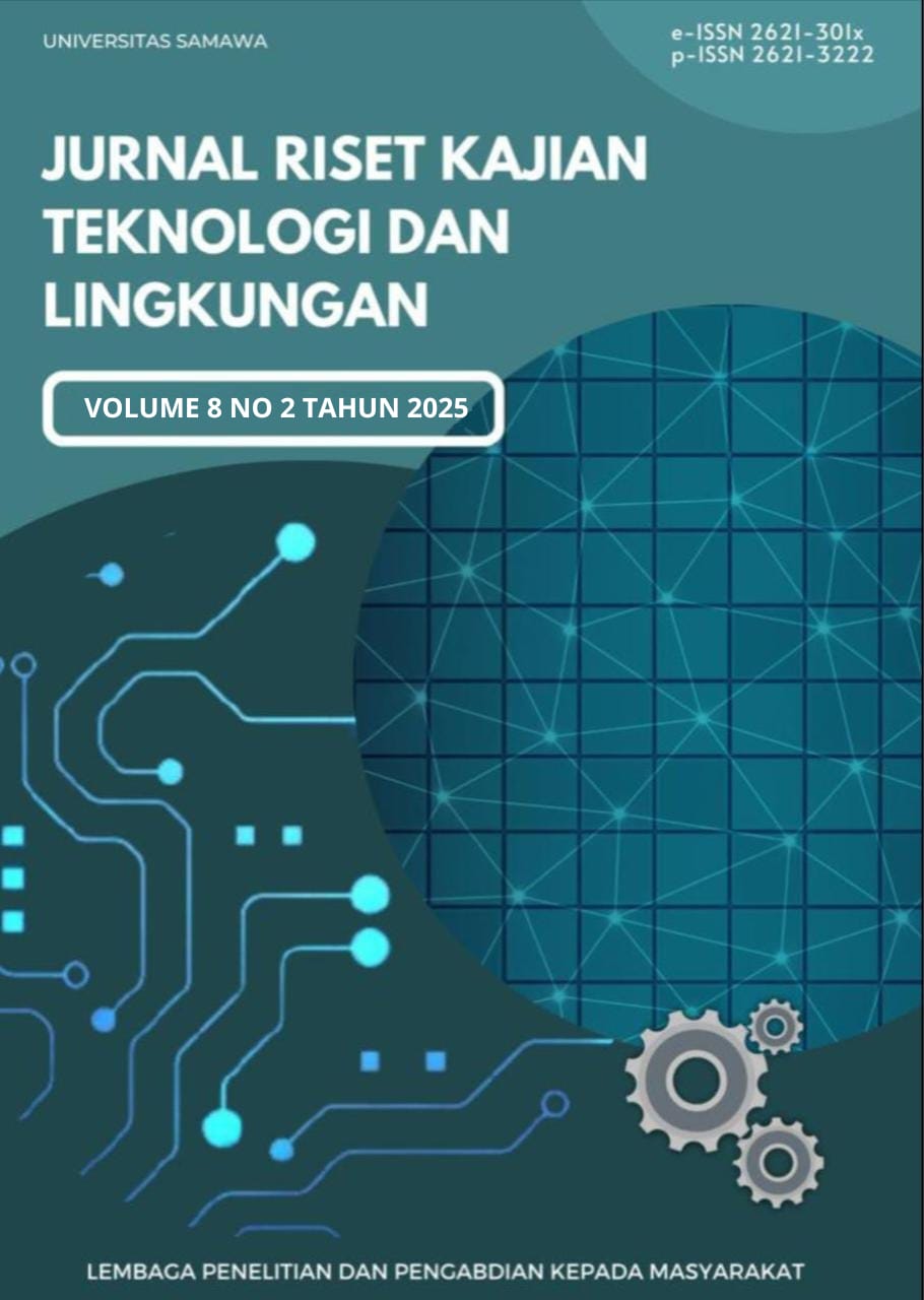 					View Vol. 8 No. 2 (2025): Jurnal Riset Kajian Teknologi dan Lingkungan
				