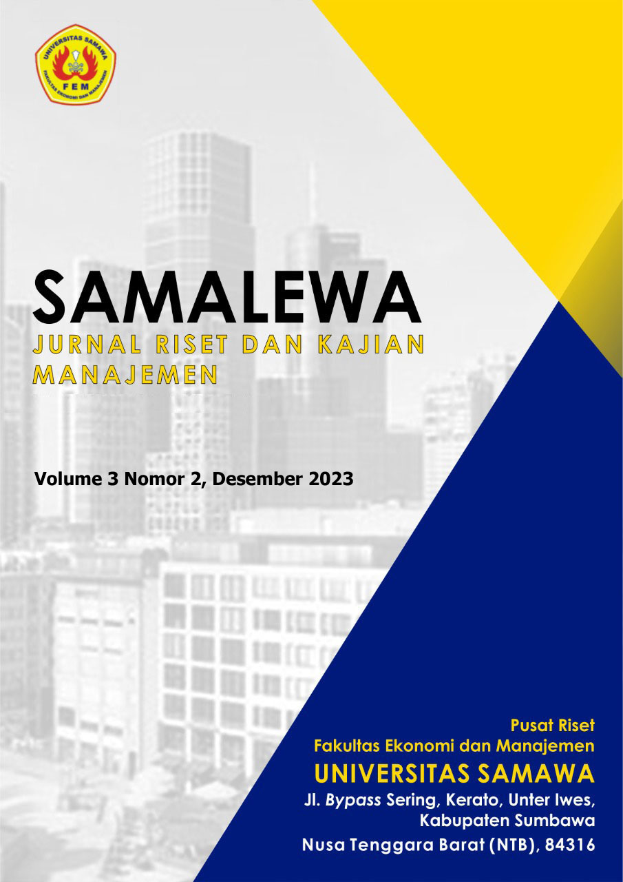 					View Vol. 3 No. 2 (2023): Samalewa: Jurnal Riset & Kajian Manajemen
				